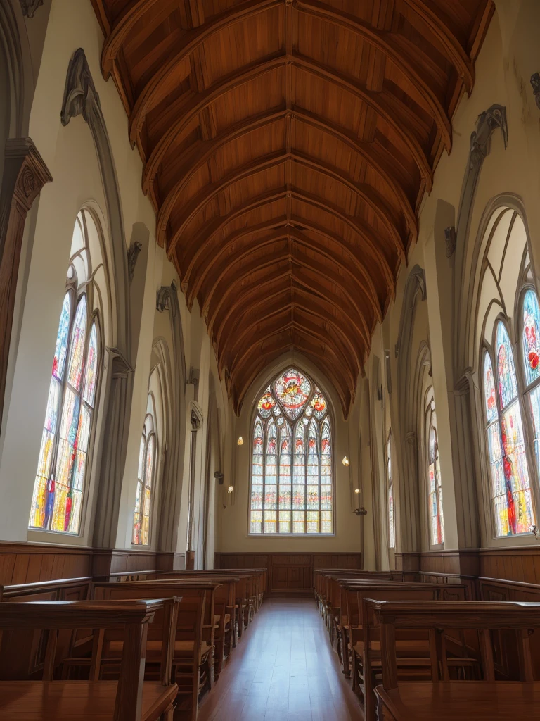 a convent dormitory background, interior of a catholic convent, elegant gothic architecture, candle lit room, wooden furniture, stained glass windows, religious statues, leather bound books, ornate ceiling, stone walls, soft lighting, warm color tones, photorealistic, cinematic composition, highly detailed, intricate textures, dramatic lighting, (best quality,4k,8k,highres,masterpiece:1.2),ultra-detailed,(realistic,photorealistic,photo-realistic:1.37)