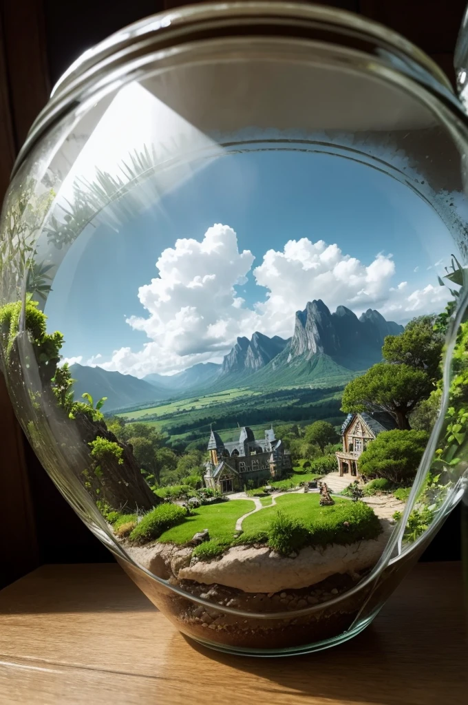 Make the earth like a kingdom inside a terrarium