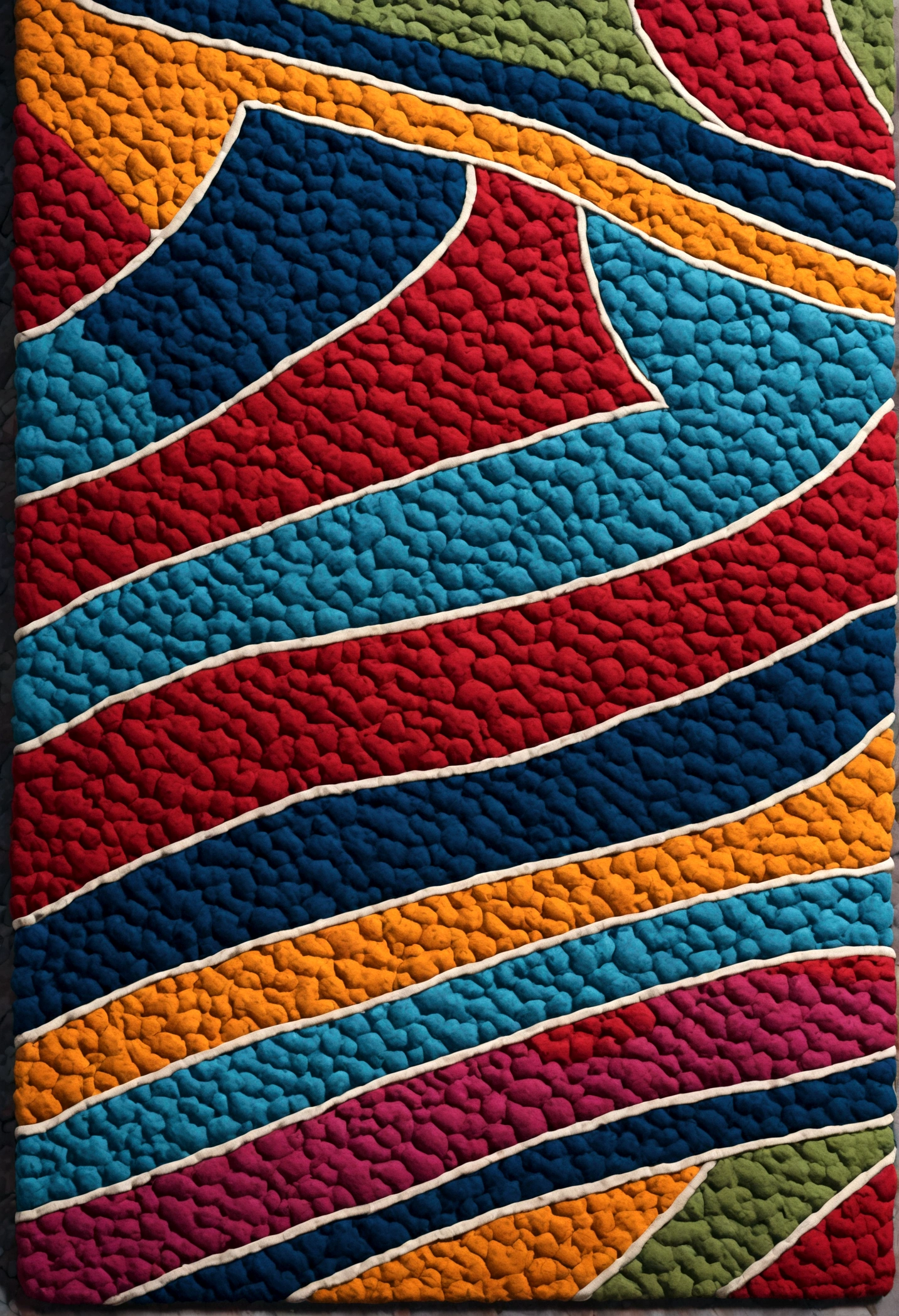 random texture rug, grunge style 5 colour