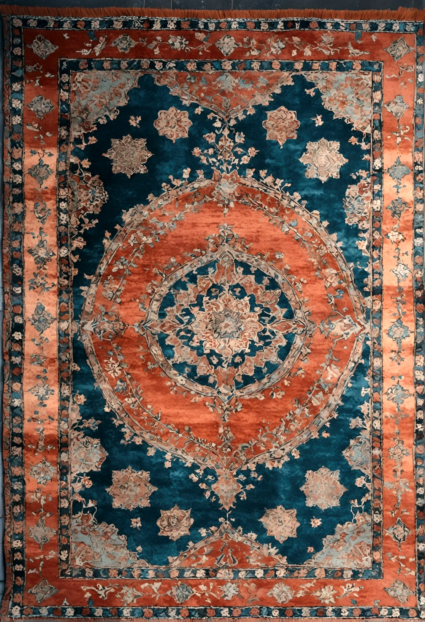 random texture rug, grunge style 5 colour