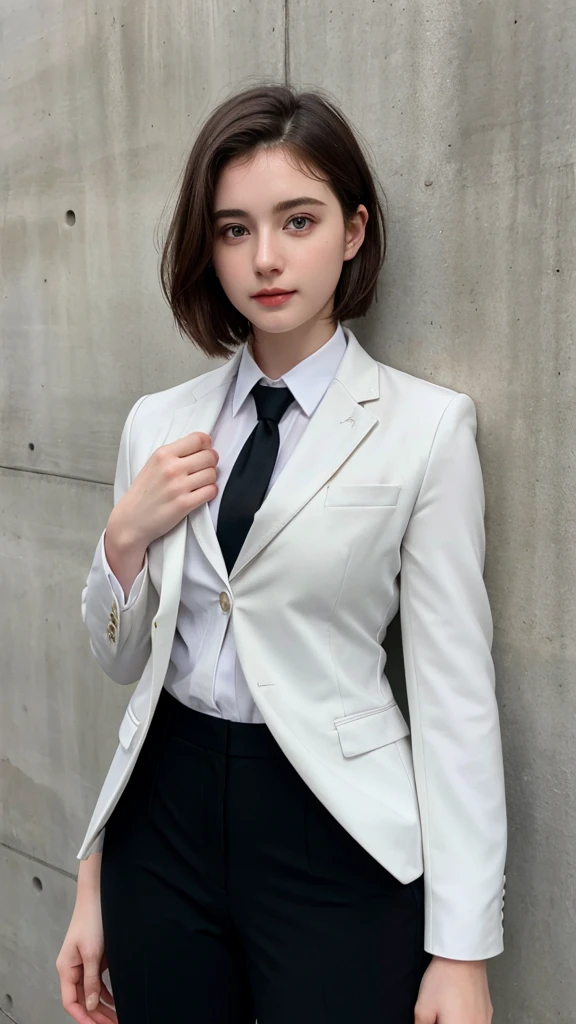 (in 8K, Raw photography, top-quality, masterpiece:1.2),Beautiful Girl, Dark hair, Short hair, (Curly hair), (((Panties with white and dark blue vertical stripes))), NSFW, (Show your teeth and smile), looking at the viewers, (((Lift the hem of the skirt, Lift the hem of the skirt with both hands, Lift the hem of the skirt yourself))), (Human biologically correct、References)、((Japan Business Uniform)), (grey blazer:1.2), (Short skirt in grey:1.5), ((of the highest quality, 16 K, masutepiece: 1.3)), 1 girl, Light on Face, hyperdetailed face, very detailed lips, Detailed eyes, Realistic pupils, Beautiful hands of the city, Two hands, normal hands, Two arms, complete hands, Beautiful body, Beautiful fingers, normal fingers, Five Fingers, Five Fingers, (Thumbs、Indexer、Middle Finger、ring finger、Pinky), Beautiful ears, normal ears, Beautiful eyes, shiny eyes, Beautiful mouth, Beautiful lips,(Correct eye balance)
