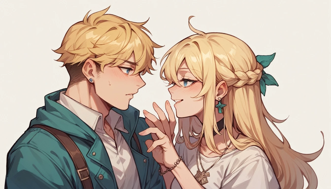 a latin girl making love with a blonde boy