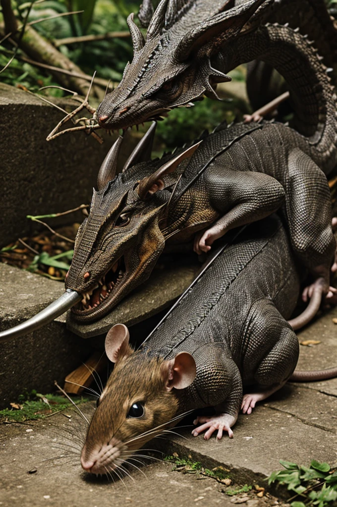 Rat eating dragon
