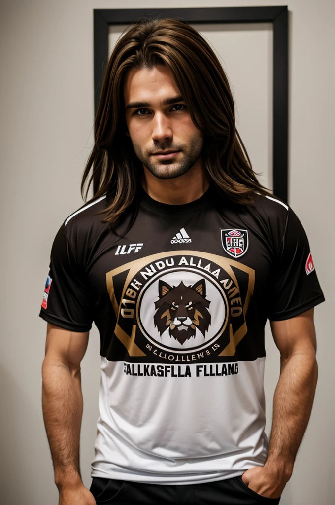 Brown haired furball player with the atlas fc shirt
