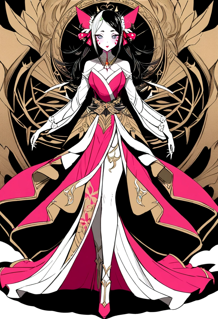 A legendary Japanese monster with a long white neck (3.0), a woman wearing a red kimono whose neck elongates eerily.