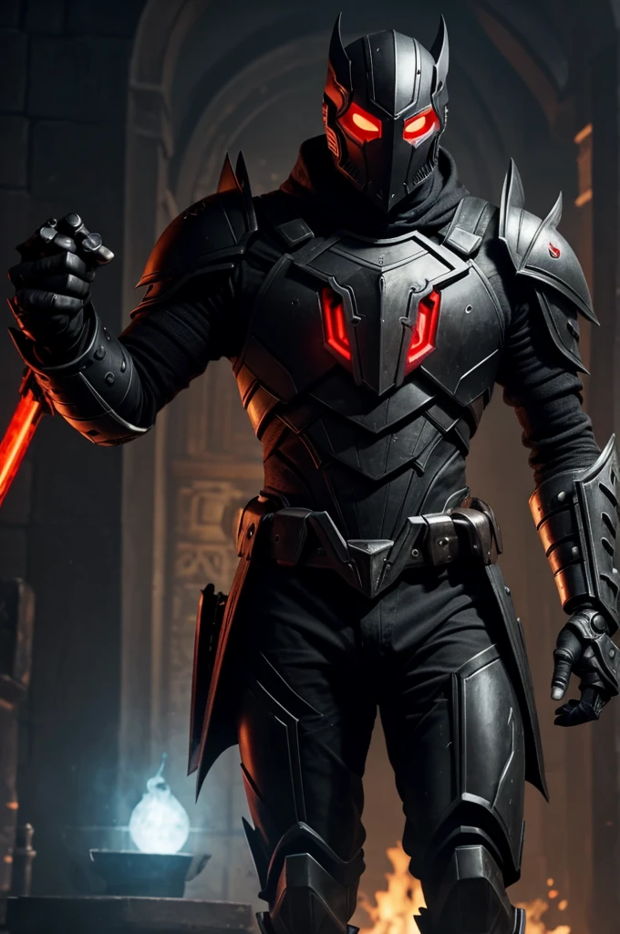 Aarav man in black holding a gun and a green star, It&#39;s still a bad cyborg movie., Johnny Silverhand, Covered entirely with metal armor., Green armor with sharp edges, Wear leather assassin armor., heavy metal armor, spiky green armor, Movies are still super cool cyborgs., Shiny black armor, เกราะfull bodyที่น่าเกรงขาม, wearing black armor, Pretend to stand and prepare to fight., full body