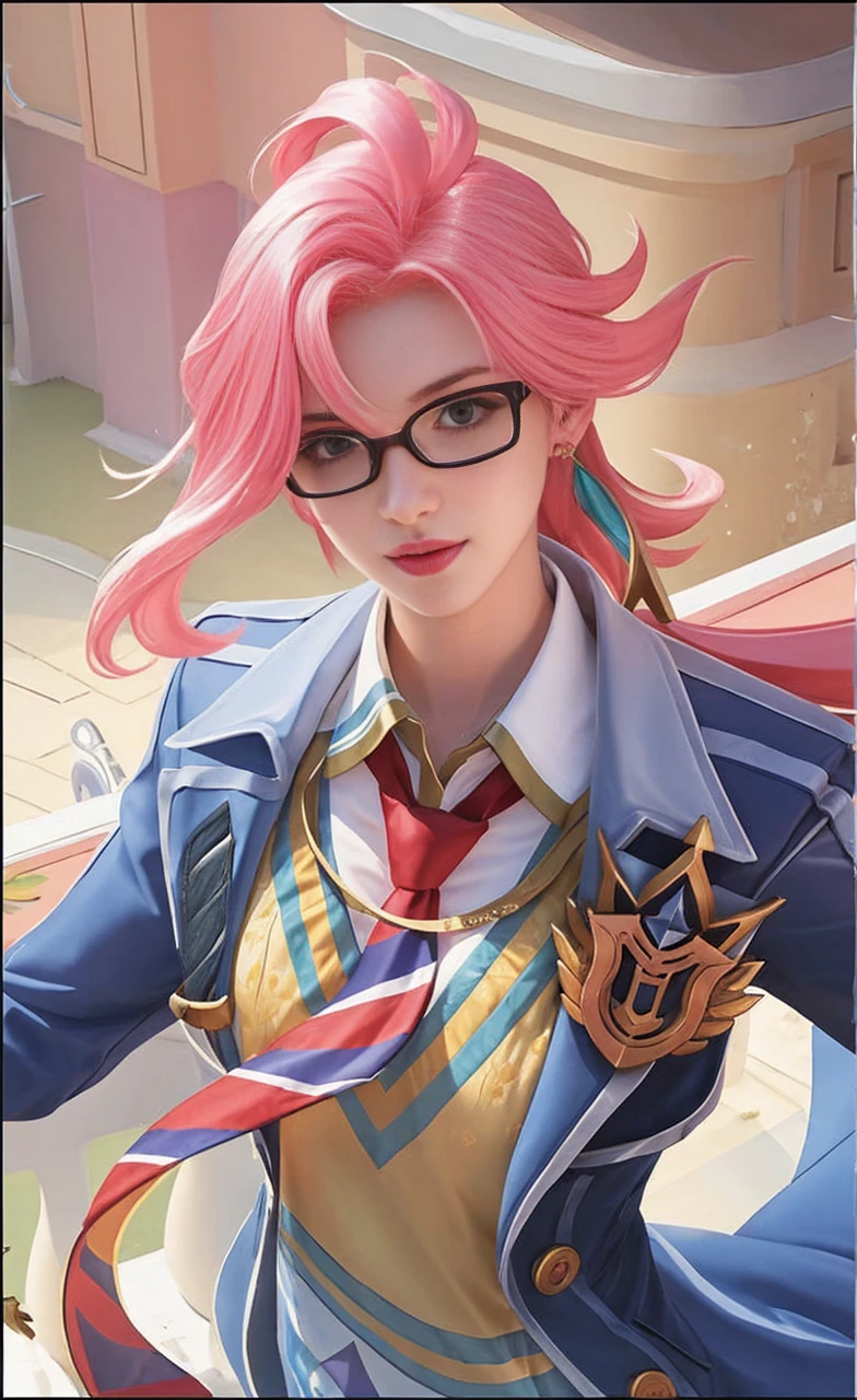 best quality, 1girl, kda, solo, long hair, short hair, dress,