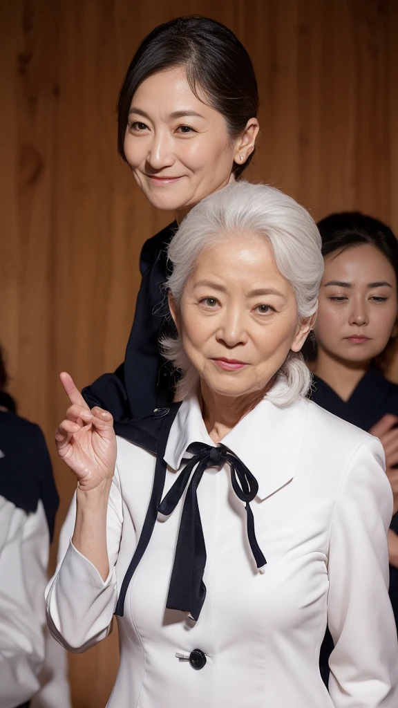 (((Mature cabin attendant in uniform))), Get noticed, ((Fractal Art)), (((masterpiece))), 8K, Clear images, (((alone))), (((Older Japanese Mature))), Pure white background, Natural hairstyle, please lower your arms, gravure, Look forward, ((Elderly mature woman with an old face)), Depict lips accurately,Red lips, Flashy makeup, (((alone))), (((Perfect Anatomy))), Elderly, Pure white background, gravure, Natural upright posture, Look forward, ((Obscene)), From the chest up, Highest quality, Very detailed, Realistic, Very detailed細なスキン, (1 Japanese Mature), (positive), 120 years old, Huge breasts, Mature CA, Glamour, sexy, Pure white skin, Looking at the audience,