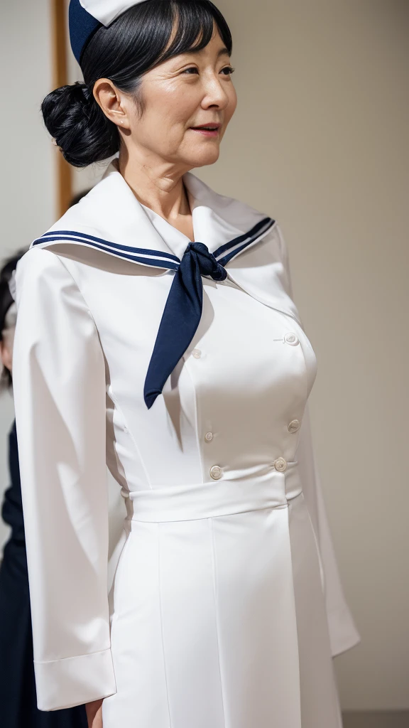 (((Mature cabin attendant in uniform))), Get noticed, ((Fractal Art)), (((masterpiece))), 8K, Clear images, (((alone))), (((Older Japanese Mature))), Pure white background, Natural hairstyle, please lower your arms, gravure, Look forward, ((Elderly mature woman with an old face)), Depict lips accurately,Red lips, Flashy makeup, (((alone))), (((Perfect Anatomy))), Elderly, Pure white background, gravure, Natural upright posture, Look forward, ((Obscene)), From the chest up, Highest quality, Very detailed, Realistic, Very detailed細なスキン, (1 Japanese Mature), (positive), 120 years old, Huge breasts, Mature CA, Glamour, sexy, Pure white skin, Looking at the audience,