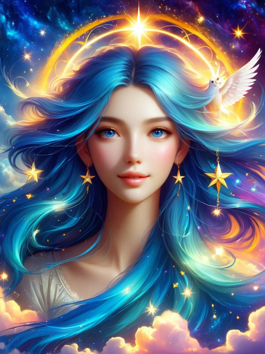 Super beautiful summer solstice goddess，Your beauty shines like the stars in the sky