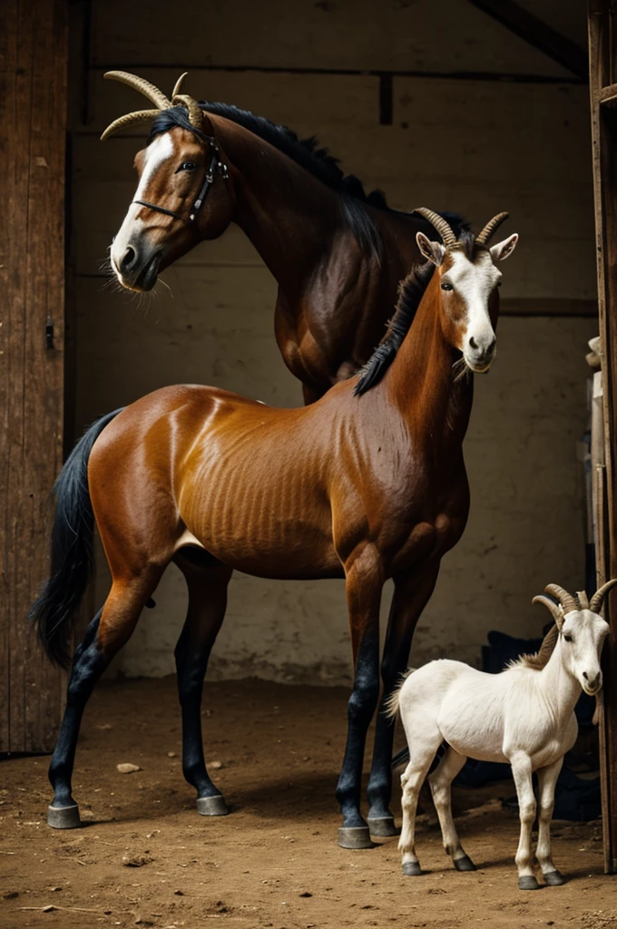 Horse and goat