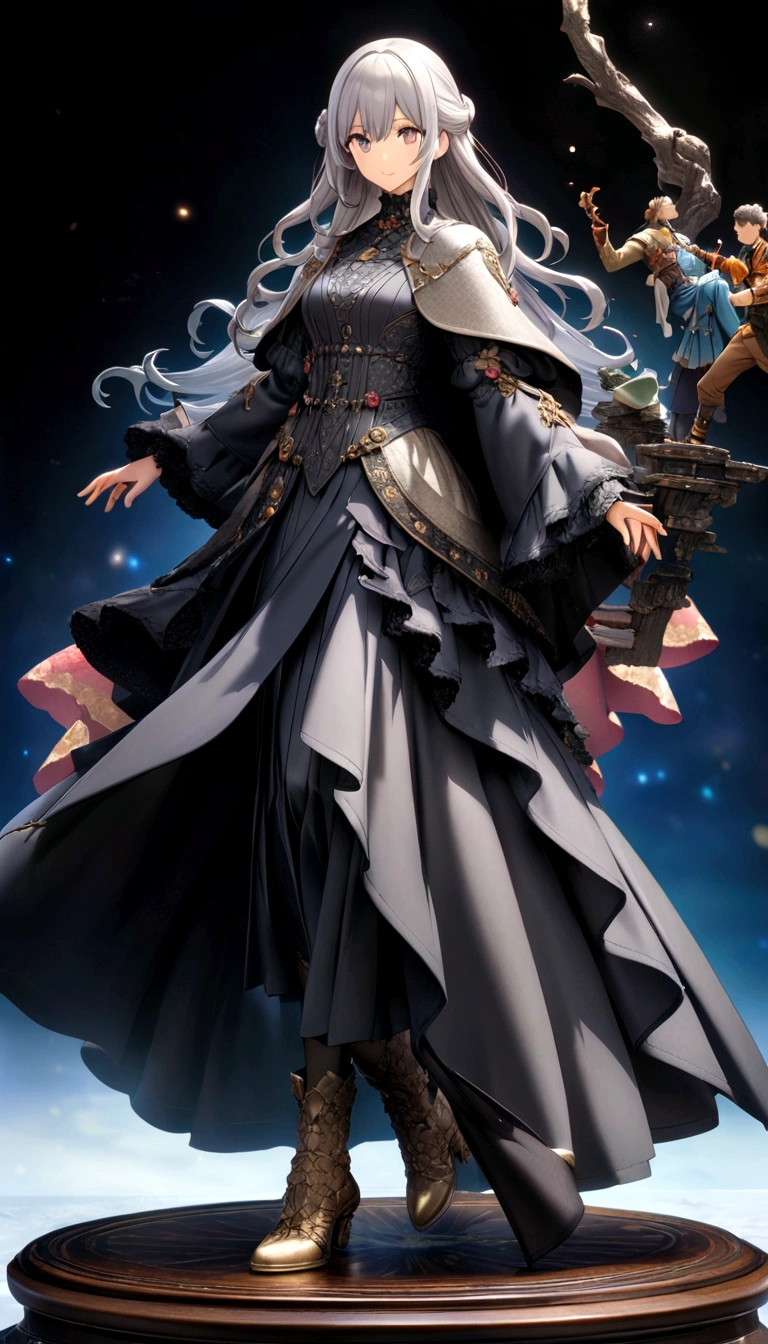 masterpiece, Highest quality, Official Art, Very detailed CG ユニティ 8k 壁紙, Very detailed, figure,Gray Hair,