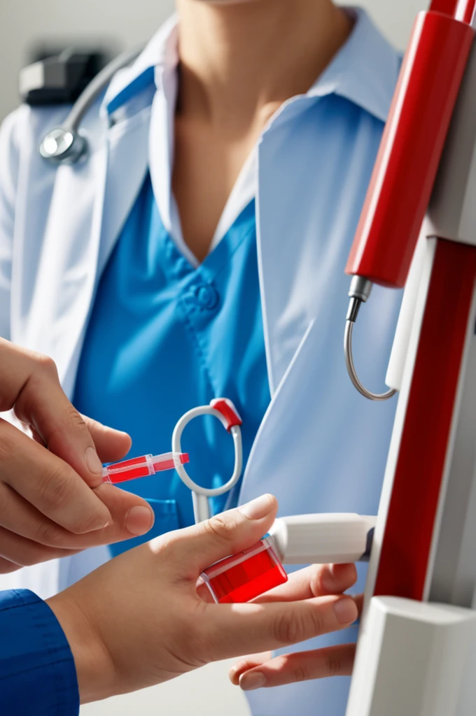 An illustration of a healthcare professional taking a blood sample
