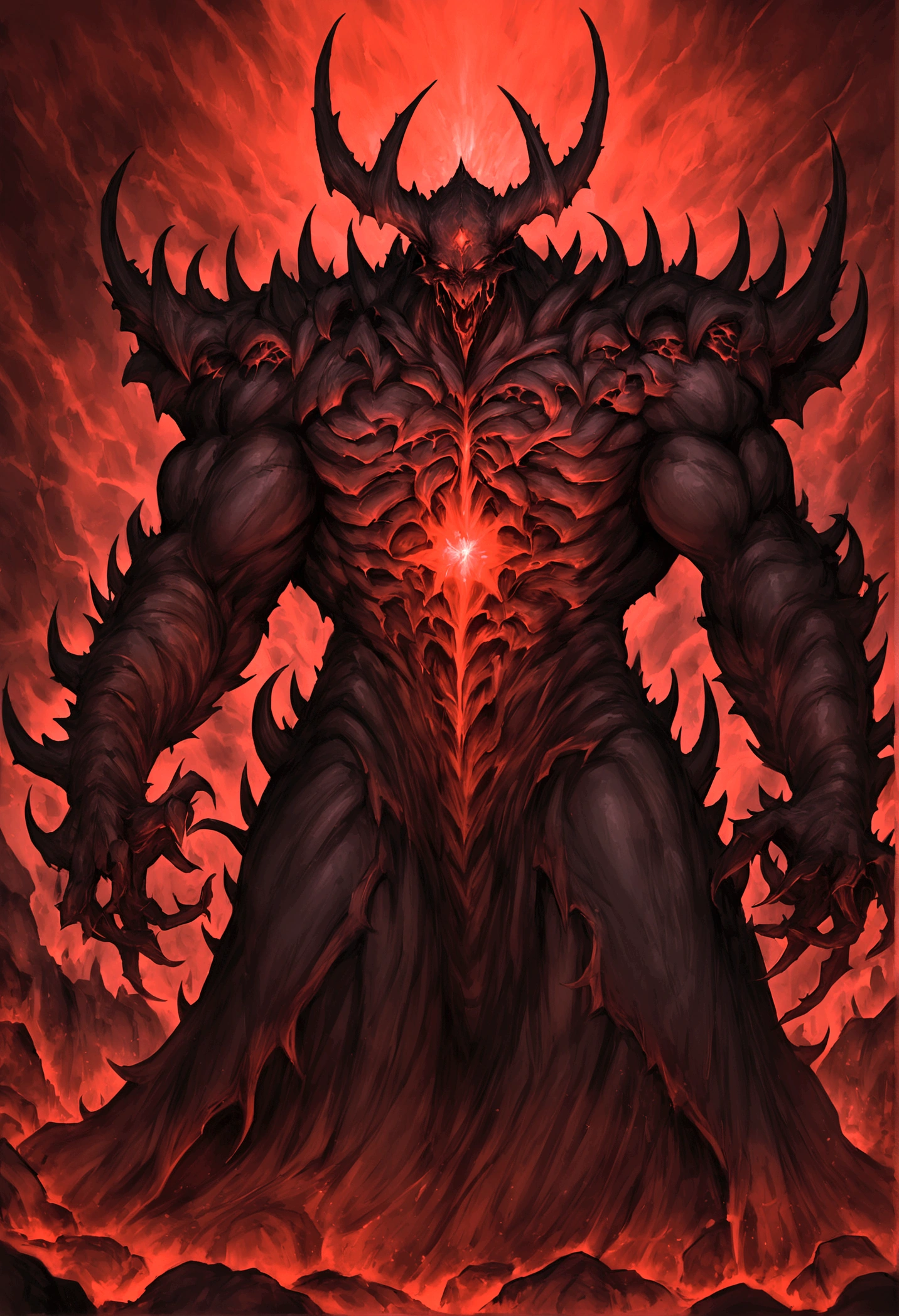 Hellspawn are a species of demon who are controlled by Malebolgia, the supreme master of Hell. They are mainly used as an officer corps for his army of Hell. Hellspawns are infused with dark energy, called necroplasm, when they are created, but this power is finite when outside of hell.