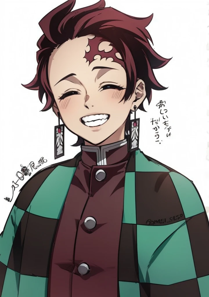 Create an avatar of a woman with black and green hair wearing the demon hunter uniform from the anime Demon Slayer