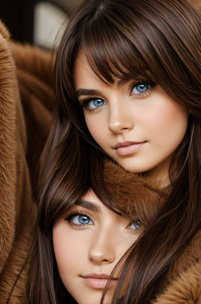 Girl with light eyes, brown fur