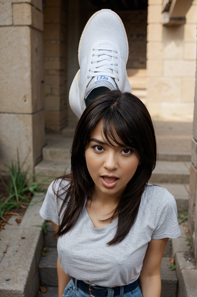 shoes with an open mouth