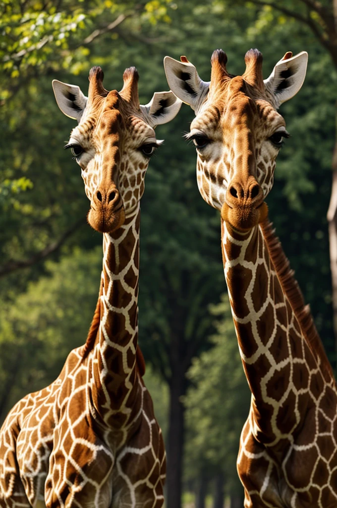 Woman with extremely long giraffe neck, photo taken with nikon d750, realistic art.