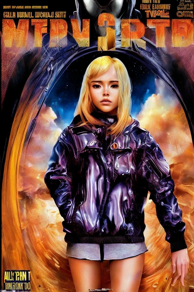 (high quality, movie poster style), girls, like water. girl with blond hair. Alien. (Perfect color combination).