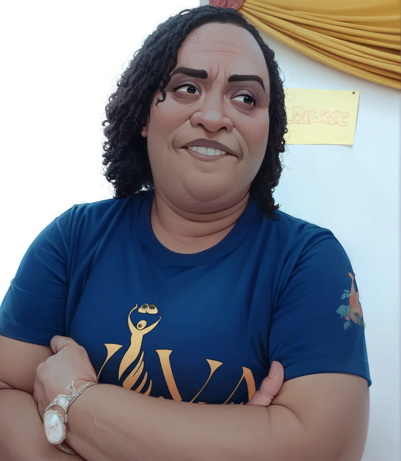 I want this woman in the photo like a Disney Pixar cartoon