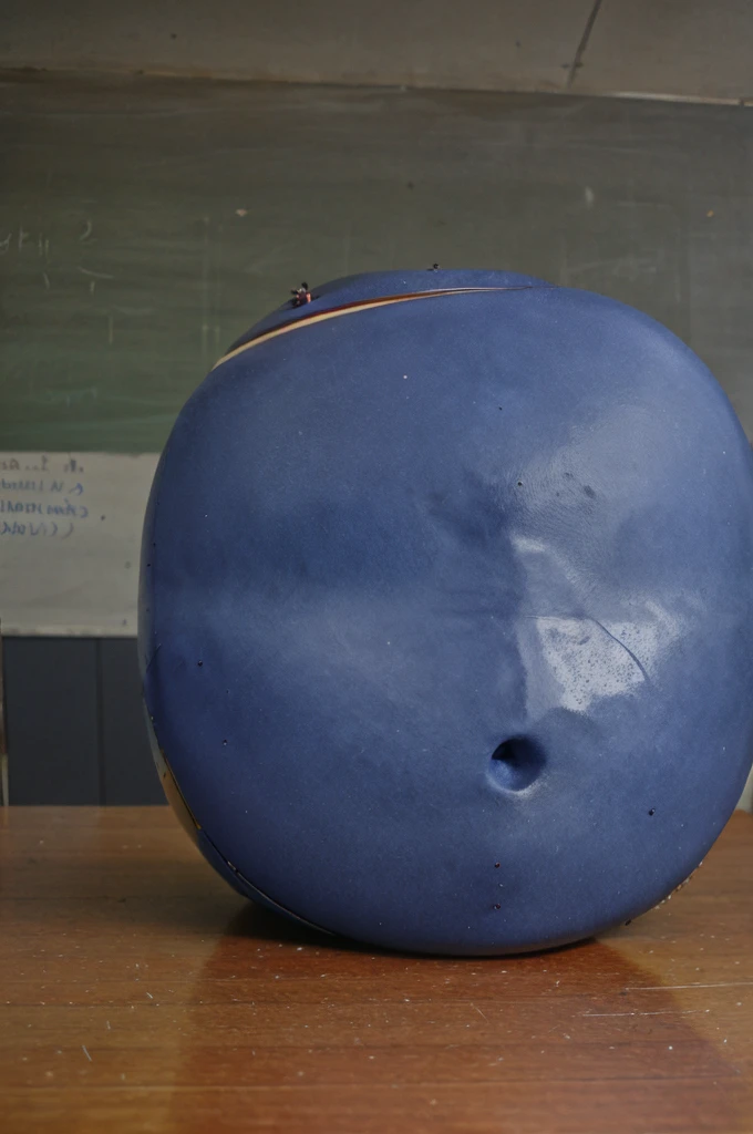 Teacher in front of class, blueberry, blue skin