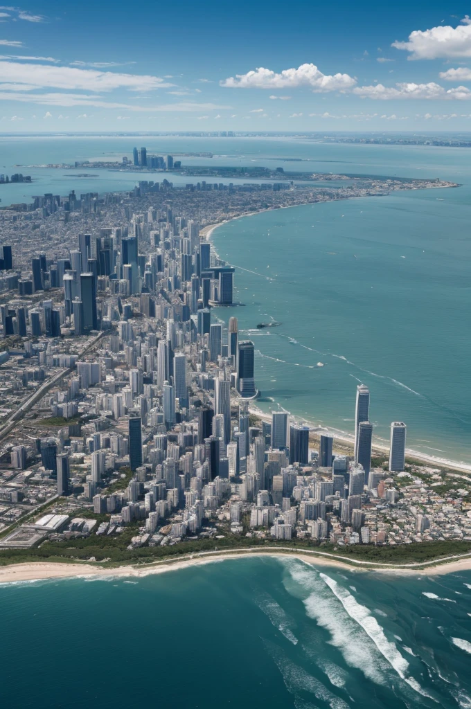 Image of sea level rising compared to cities