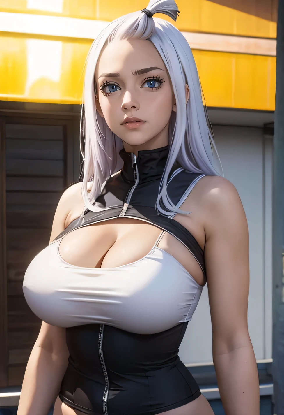 young woman, realistic ultra,8 k,Super details, Mirajane Strauss , big breasts, topic, short shorts