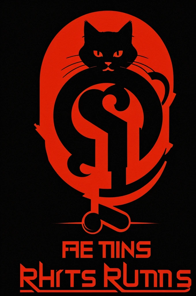 A logo with fine font that says Cat in Ruins with red text and a black background