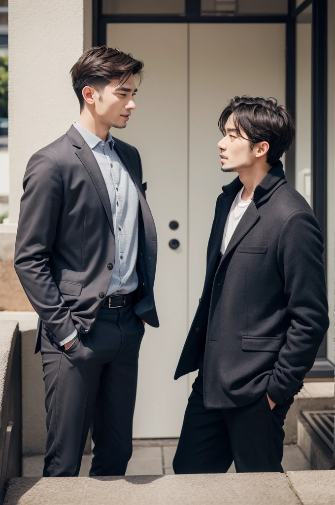 Man and man talking