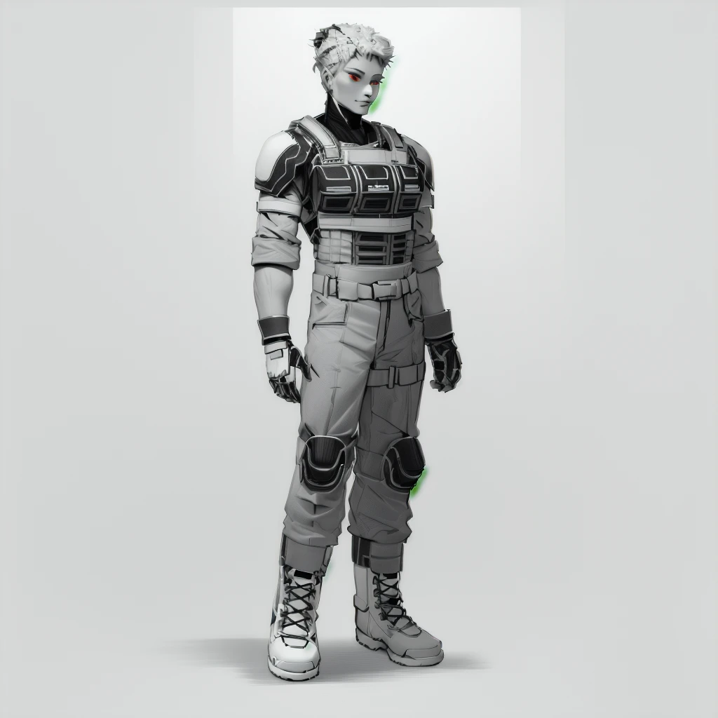Enhance render style, grey color scheme, monochrome