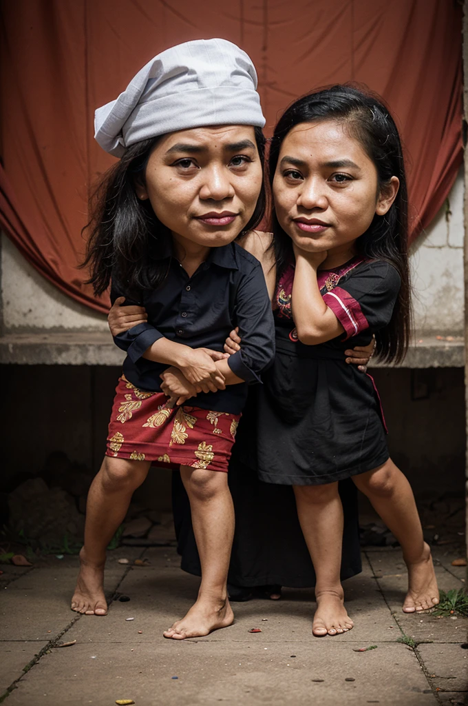 caricature of the Indonesian people suffering under the feet of corrupt officials