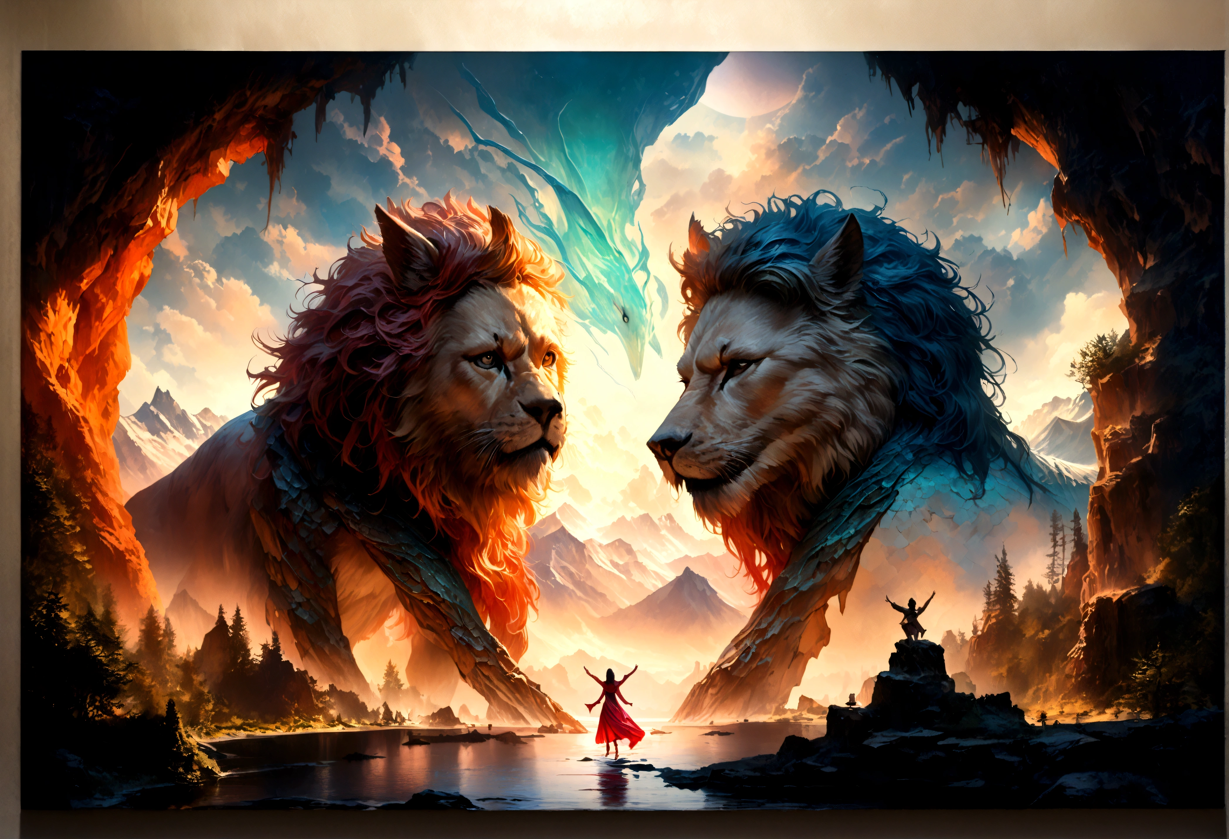 a bunch of muppet animals howling at the sunrise on an alien world, bizarre jungle, mountain top, lovely, high fantasy, extremely detailed, cinematic, dramatic lighting, vibrant colors, surreal, fantastical, (best quality,4k,8k,highres,masterpiece:1.2),ultra-detailed,(realistic,photorealistic,photo-realistic:1.37)