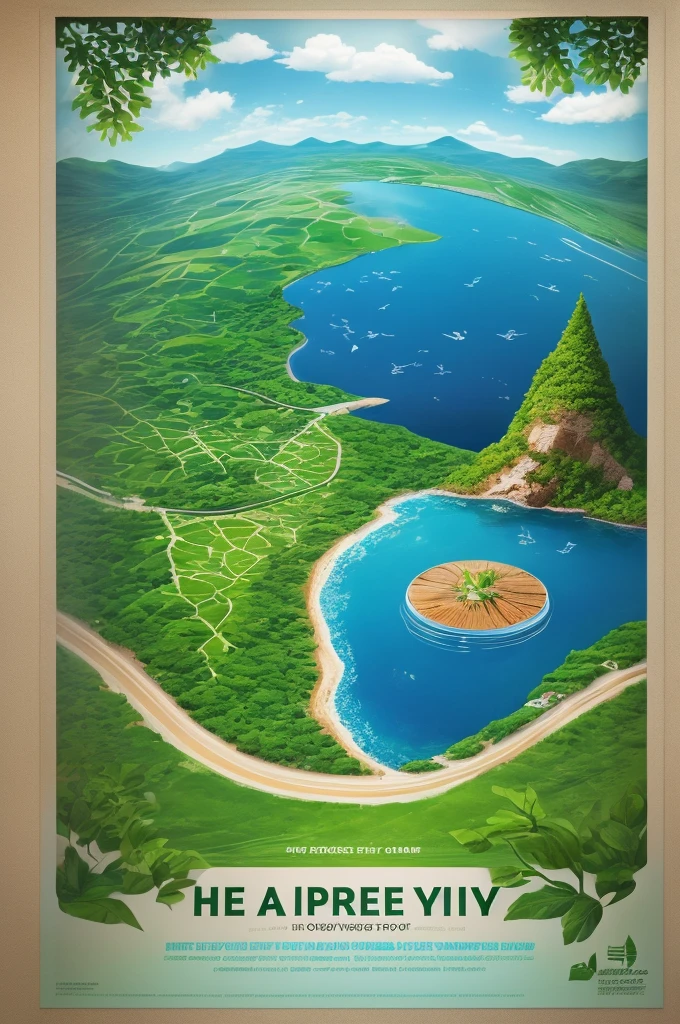 Water is the source of life for people,Water saving poster,Rich graphics,Reminder for environmental protection,Protect the ecological environment