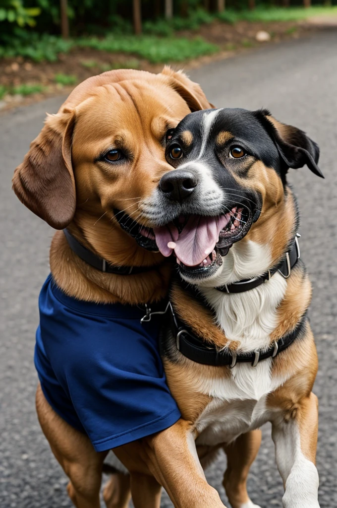 Adult dog carrying a puppy in his mouth cartoon