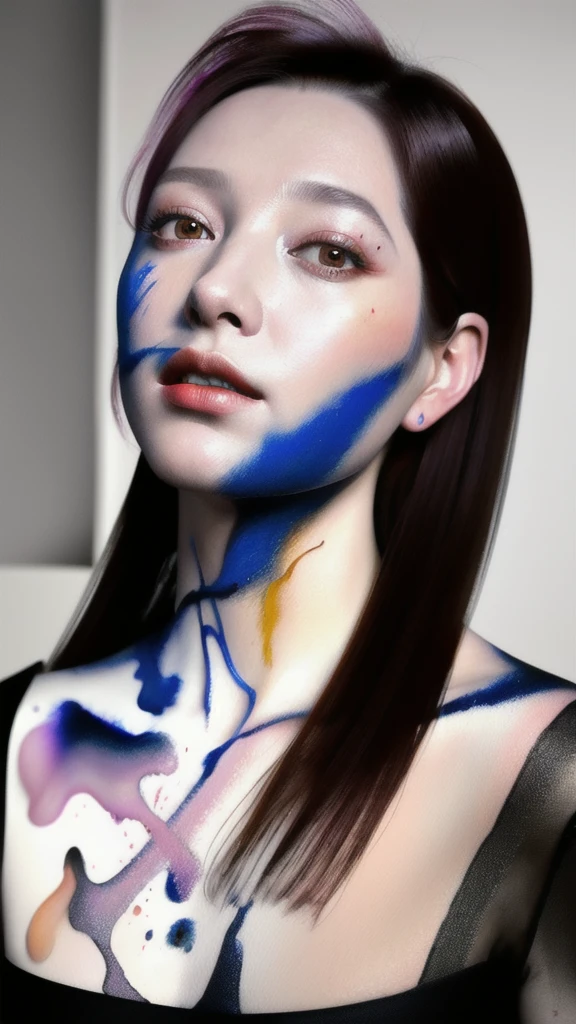 Android Beauty, Powerful paintings inspired by Francis Bacon, Ultra-realistic surrealism, Hyperrealism, fear, art, hyper real painting, Realistic illustration painting, カラフルなHyperrealism, Hyper-realistic digital art