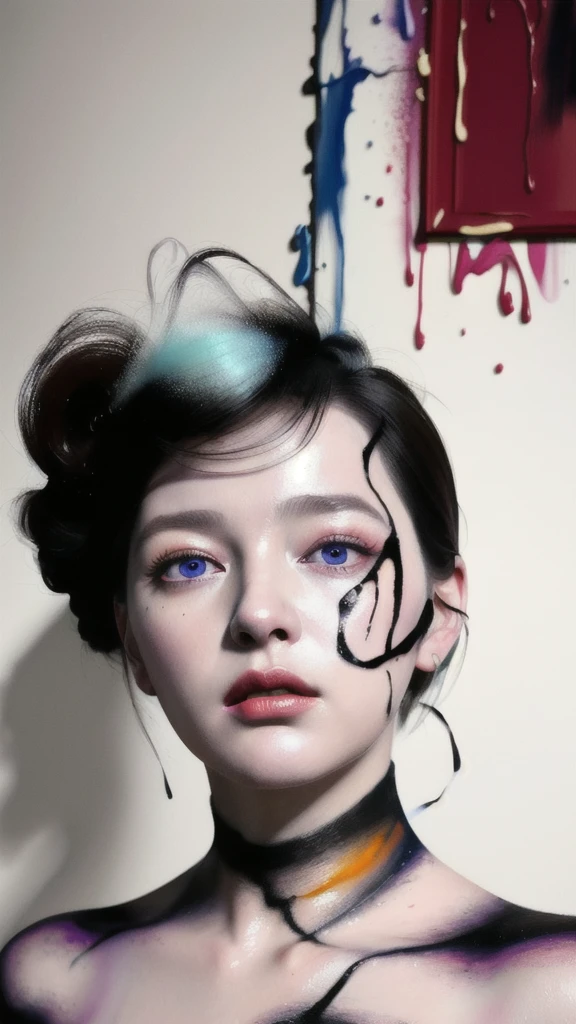 Android Beauty, Powerful paintings inspired by Francis Bacon, Ultra-realistic surrealism, Hyperrealism, fear, art, hyper real painting, Realistic illustration painting, カラフルなHyperrealism, Hyper-realistic digital art