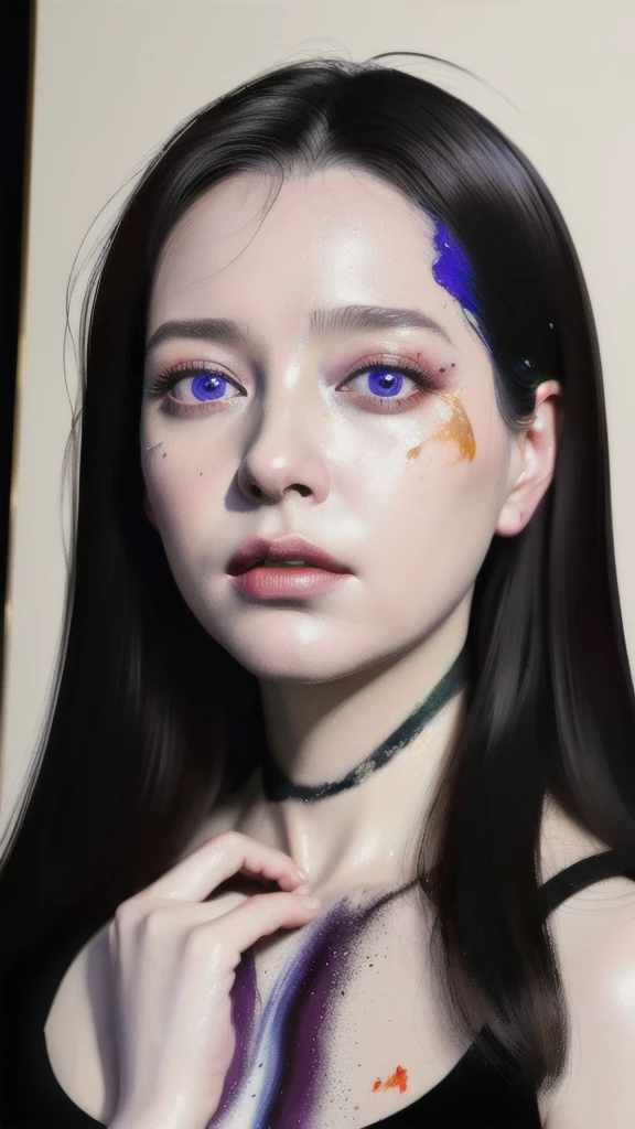 Android Beauty, Powerful paintings inspired by Francis Bacon, Ultra-realistic surrealism, Hyperrealism, fear, art, hyper real painting, Realistic illustration painting, カラフルなHyperrealism, Hyper-realistic digital art