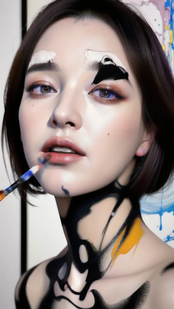 Android Beauty, Powerful paintings inspired by Francis Bacon, Ultra-realistic surrealism, Hyperrealism, fear, art, hyper real painting, Realistic illustration painting, カラフルなHyperrealism, Hyper-realistic digital art
