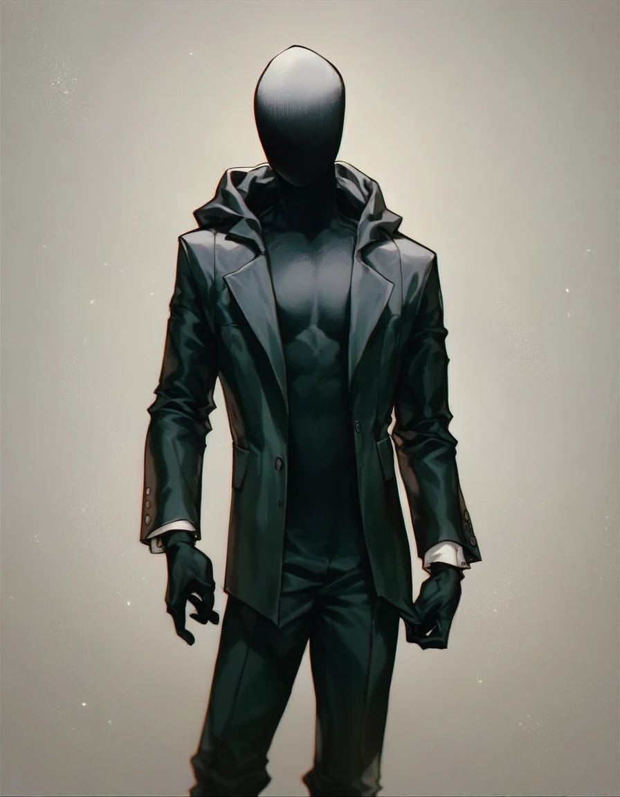 score_9, score_8_superior, score_8, score_7_superior, score_7, score_6_superior, score_6, score_5_superior, score_5, Faceless Humanoid, Smooth face, (Featureless face:1.6), suit, hood pulled superior, Black clothes, Vox Machine Style, One Man, Men&#39;s Center, alone, Portraiture, Fantasy, Library Background, (Dynamic Lighting:1.1)
((masterpiece))