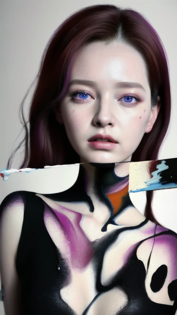 Android Beauty, Powerful paintings inspired by Francis Bacon, Ultra-realistic surrealism, Hyperrealism, fear, art, hyper real painting, Realistic illustration painting, カラフルなHyperrealism, Hyper-realistic digital art