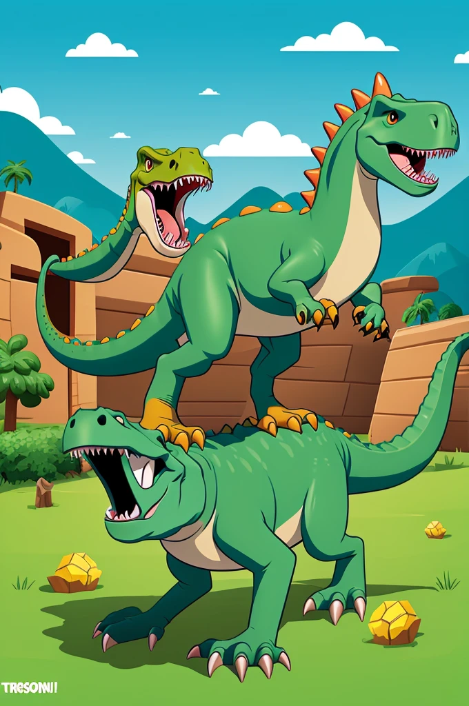Create a cartoon dinosaur