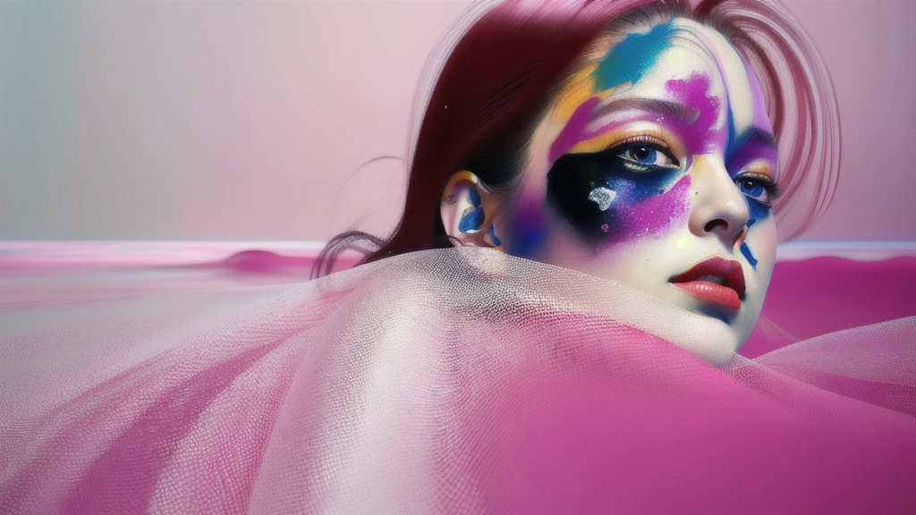 Android Beauty, Powerful paintings inspired by Francis Bacon, Ultra-realistic surrealism, Hyperrealism, fear, art, hyper real painting, Realistic illustration painting, カラフルなHyperrealism, Hyper-realistic digital art