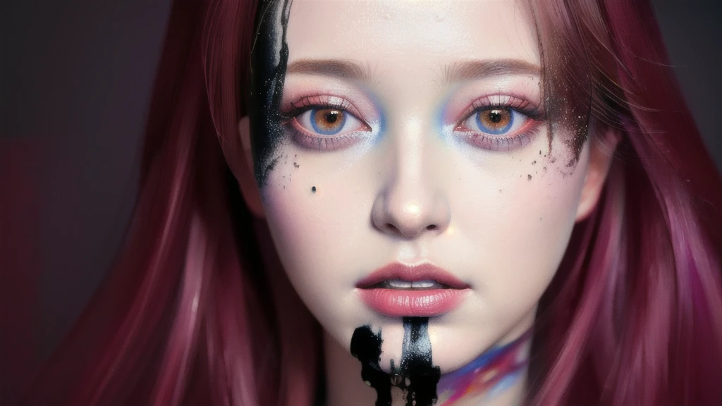 Android Beauty, Powerful paintings inspired by Francis Bacon, Ultra-realistic surrealism, Hyperrealism, fear, art, hyper real painting, Realistic illustration painting, カラフルなHyperrealism, Hyper-realistic digital art