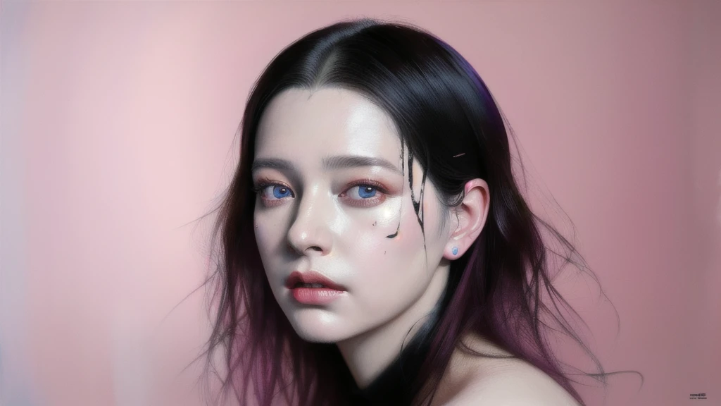 Android Beauty, Powerful paintings inspired by Francis Bacon, Ultra-realistic surrealism, Hyperrealism, fear, art, hyper real painting, Realistic illustration painting, カラフルなHyperrealism, Hyper-realistic digital art