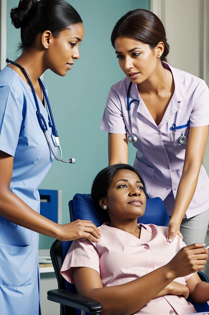 a nurse telling the diagnosis to the patient