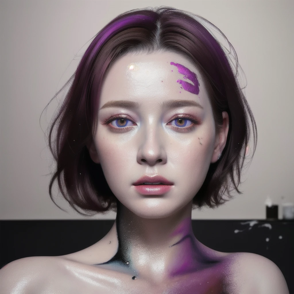 Android Beauty, Powerful paintings inspired by Francis Bacon, Ultra-realistic surrealism, Hyperrealism, fear, art, hyper real painting, Realistic illustration painting, カラフルなHyperrealism, Hyper-realistic digital art