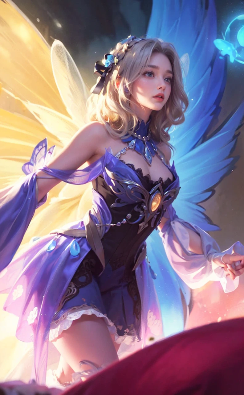 (Dynamic poses) 1beautiful girl, white hair, angelic, cute, childish, chubby cheeks, blue eyes, long silver straight hair with bangs, white robe, intricate ornaments, realistic, dynamic angles, cinematic lighting, trending on ArtStation, by Irakli Nadar, Greg Rutkowski,(((best quality))),(((ultra detailed))),(((masterpiece)))