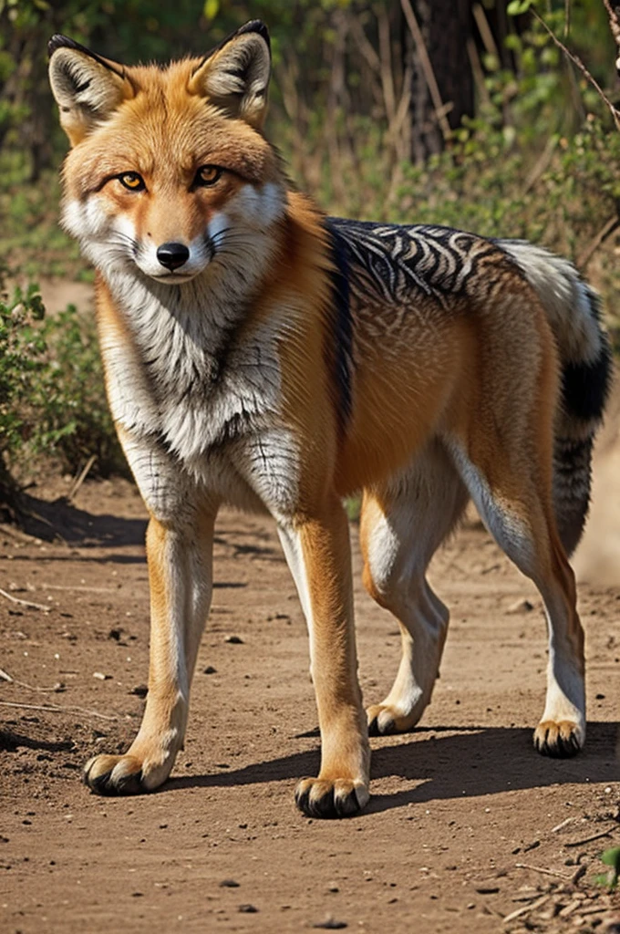 pokemon, red fox combined with Mexican wolf, 