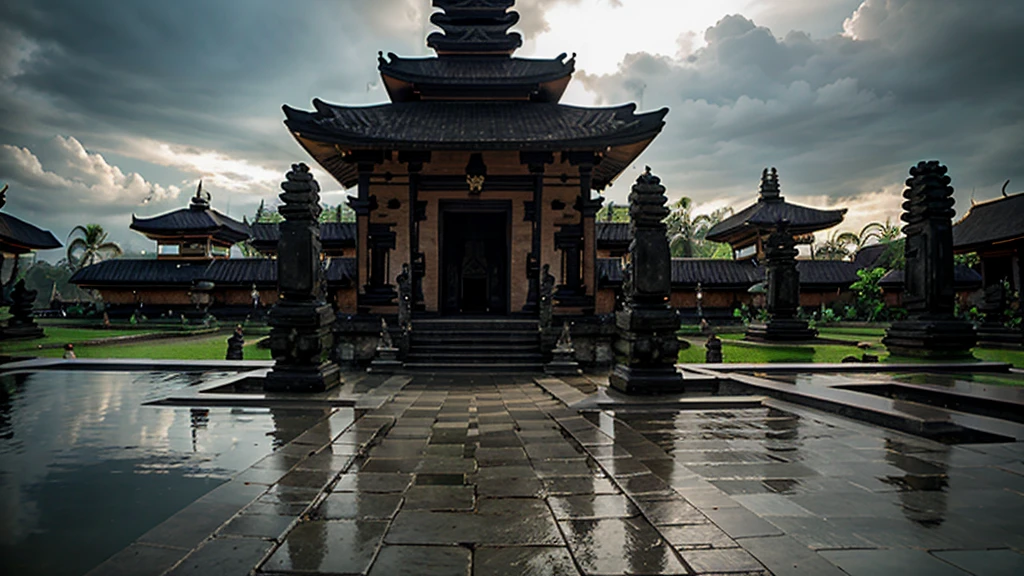 bali temple, overcast lighting, realistic, alpha
