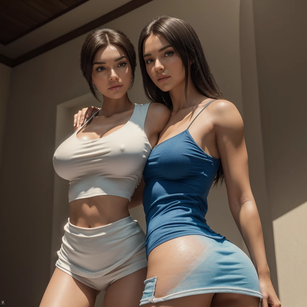 Best quality)), ((masterpiece)), (detailed:1.4), 3D, an image of a beautiful Gwen Tennyson age of 25 years wearing red white top as usual has hug boobs and ass and wearing short skirt that not covers her hips properly , in bent forward position exposing her ass to camera and watching behind to her back in camera,HDR (High Dynamic Range),Ray Tracing,NVIDIA RTX,Super-Resolution,Unreal 5,Subsurface scattering,PBR Texturing,Post-processing,Anisotropic Filtering,Depth-of-field,Maximum clarity and sharpness,Multi-layered textures,Albedo and Specular maps,Surface shading,Accurate simulation of light-material interaction,Perfect proportions,Octane Render,Two-tone lighting,Wide aperture,Low ISO,White balance,Rule of thirds,8K RAW